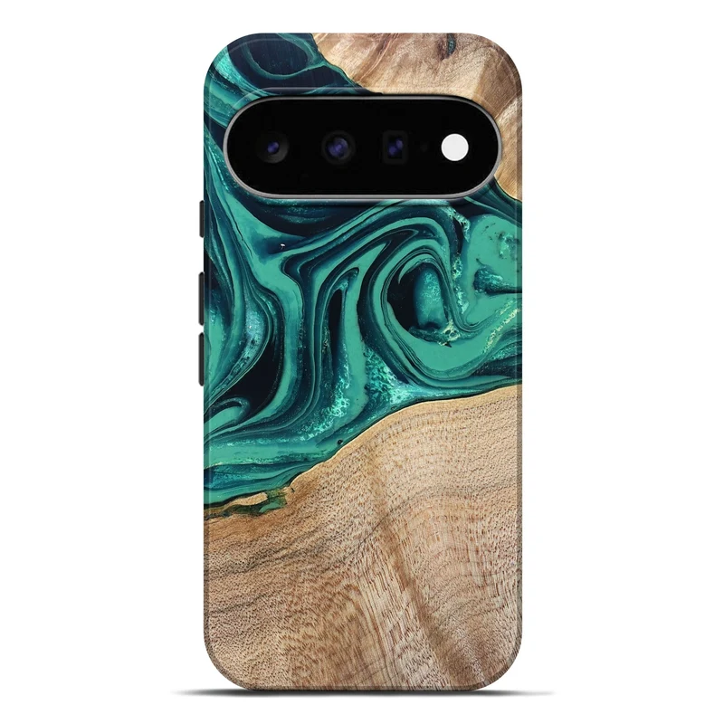 Pixel 11 Pro XL Wood Live Edge Phone Case - Kattie (Green, 829783)