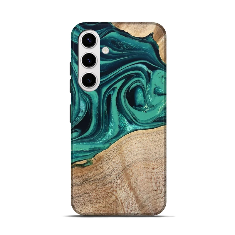 Galaxy S25 Wood Live Edge Phone Case - Kattie (Green, 829783)