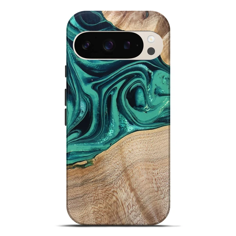 Pixel 9 Pro XL Wood Live Edge Phone Case - Kattie (Green, 829783)