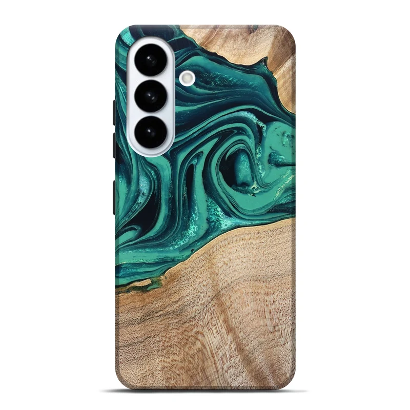 Galaxy S26 Plus Wood Live Edge Phone Case - Kattie (Green, 829783)