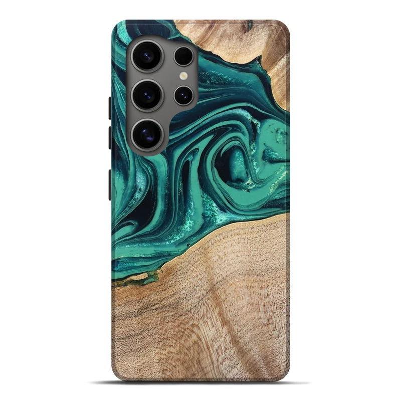 Galaxy S25 Ultra Wood Live Edge Phone Case - Kattie (Green, 829783)