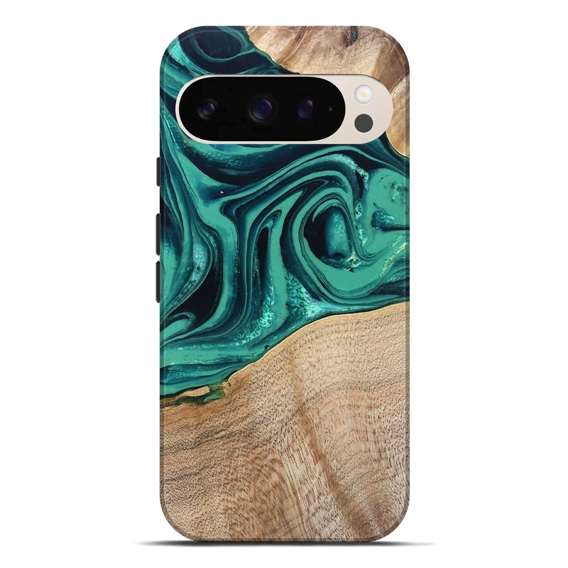 Pixel 10 Pro XL Wood Live Edge Phone Case - Kattie (Green, 829783)