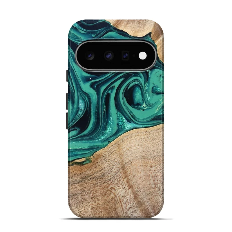 Pixel 11 Pro Wood Live Edge Phone Case - Kattie (Green, 829783)