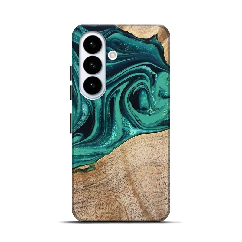 Galaxy S26 Wood Live Edge Phone Case - Kattie (Green, 829783)