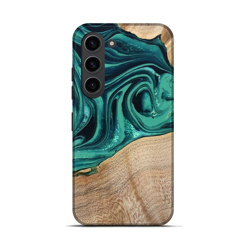 Galaxy S23 Wood Live Edge Phone Case - Kattie (Green, 829783)
