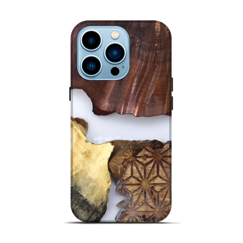iPhone 14 Pro Wood Live Edge Phone Case - Deanna (Clear, 829796)