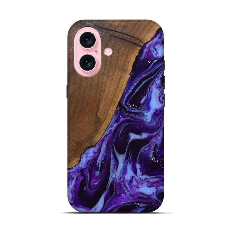 iPhone 17 Wood Live Edge Phone Case - Koen (Purple, 829794)