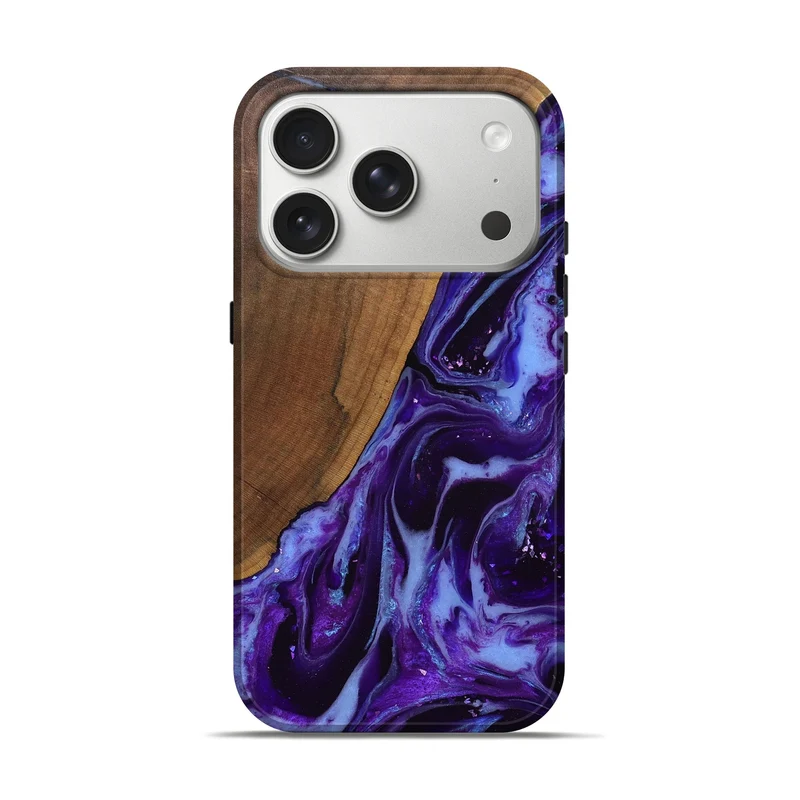 iPhone 17 Pro Wood Live Edge Phone Case - Koen (Purple, 829794)