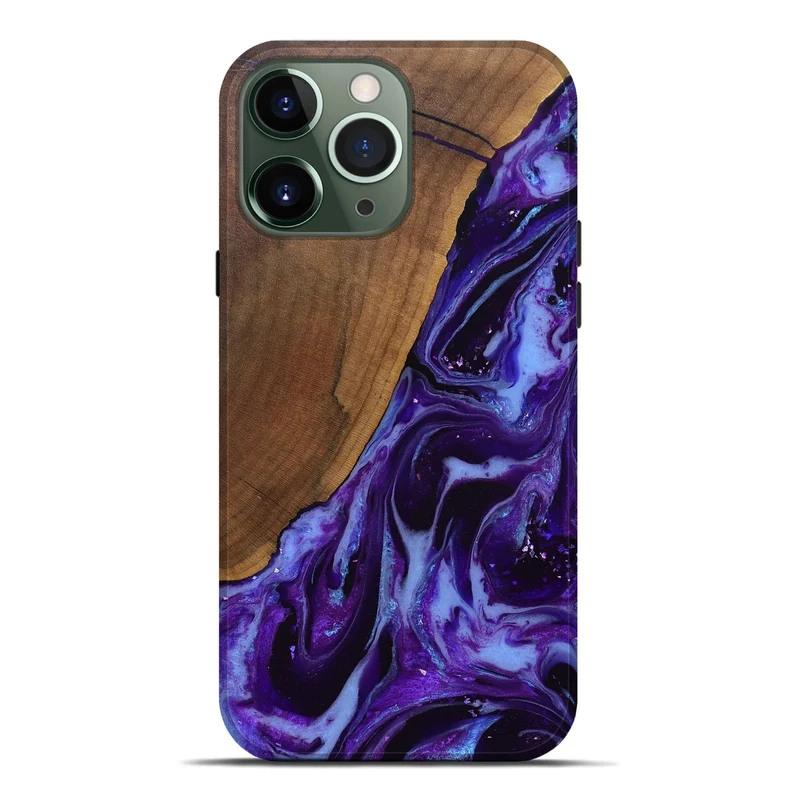 iPhone 13 Pro Max Wood Live Edge Phone Case - Koen (Purple, 829794)