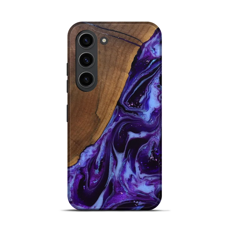 Galaxy S23 Wood Live Edge Phone Case - Koen (Purple, 829794)