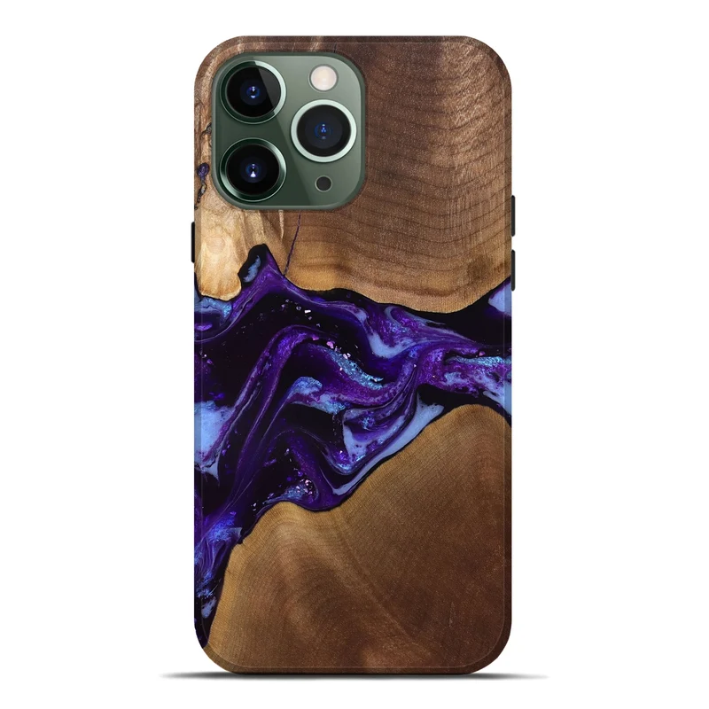 iPhone 13 Pro Max Wood Live Edge Phone Case - Cierra (Purple, 829793)