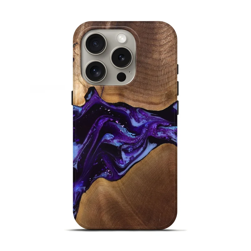 iPhone 16 Pro Wood Live Edge Phone Case - Cierra (Purple, 829793)