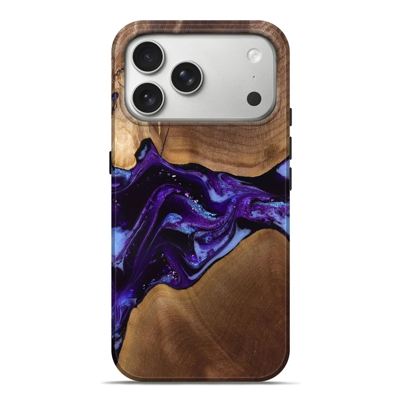 iPhone 17 Pro Max Wood Live Edge Phone Case - Cierra (Purple, 829793)