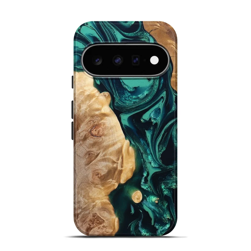 Pixel 11 Pro Wood Live Edge Phone Case - Jireh (Green, 829782)