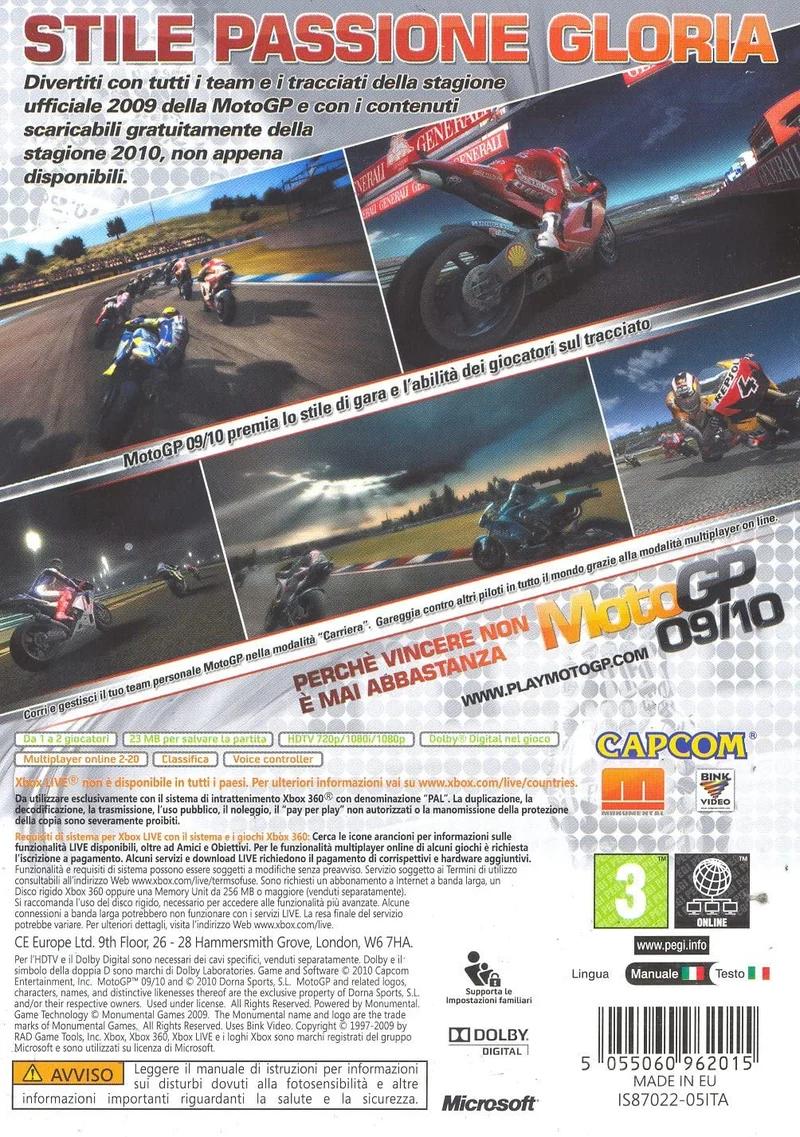 MOTO GP 09/10 XBOX 360 ( versione italiano)