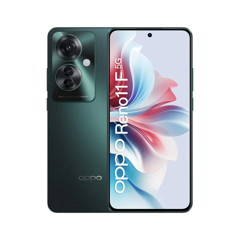 OPPO Reno11 F 5G Smartphone, AI Tripla fotocamera 64+8+2MP, Selfie 32MP, Display 6.7” 120HZ AMOLED FHD+, 5000mAh, RAM 8(Esp4GB/6GB/8GB)+ROM 256GB (esp2TB), [Versione Italia], Palm Green