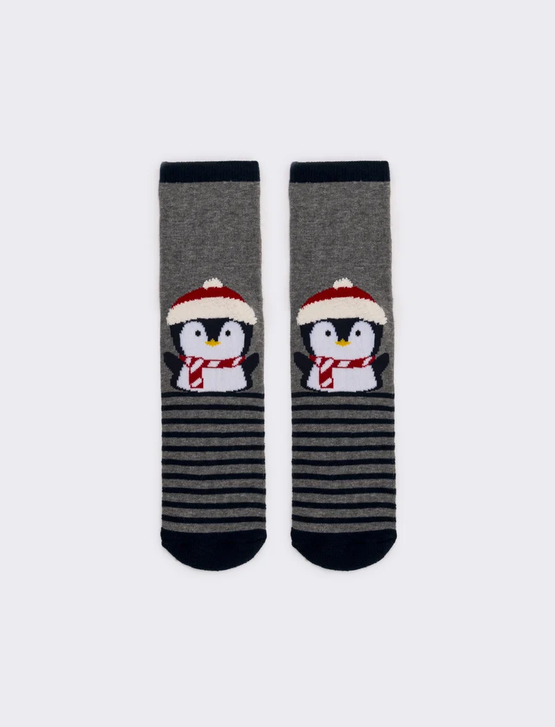 Calzino bambino antiscivolo vari soggetti natale - Blu