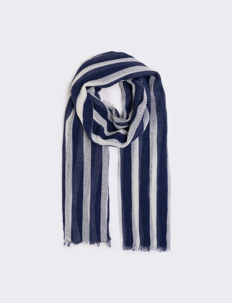 Foulard grande righe per uomo - Blu