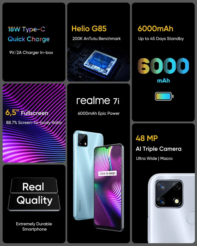 Realme 7I Glory Silver 4Gb+64Gb
