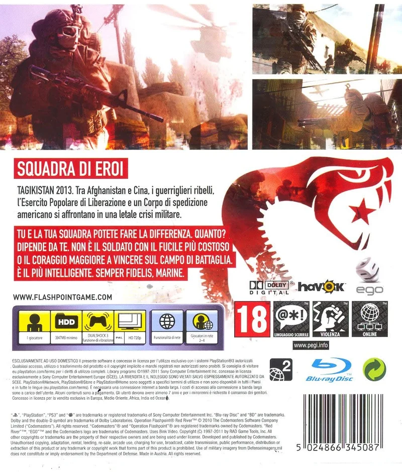 OPERATION FLASHPOINT RED RIVER PS3 (versione italiana)