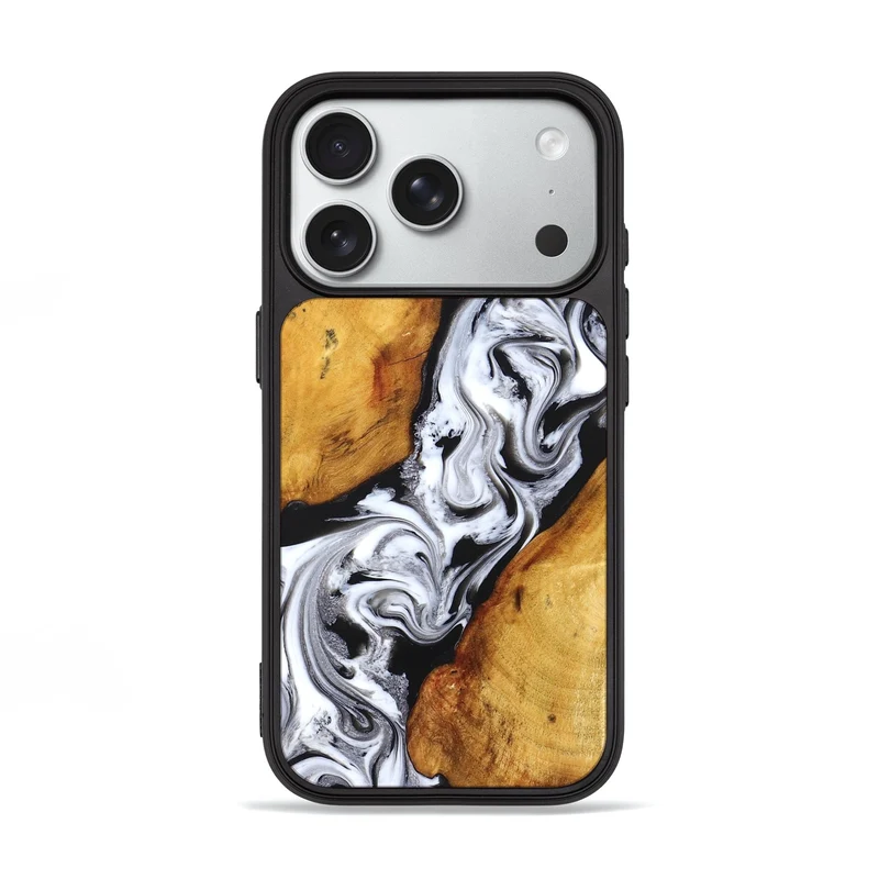 iPhone 18 Pro Wood Phone Case - Castiel (Black & White, 829738)
