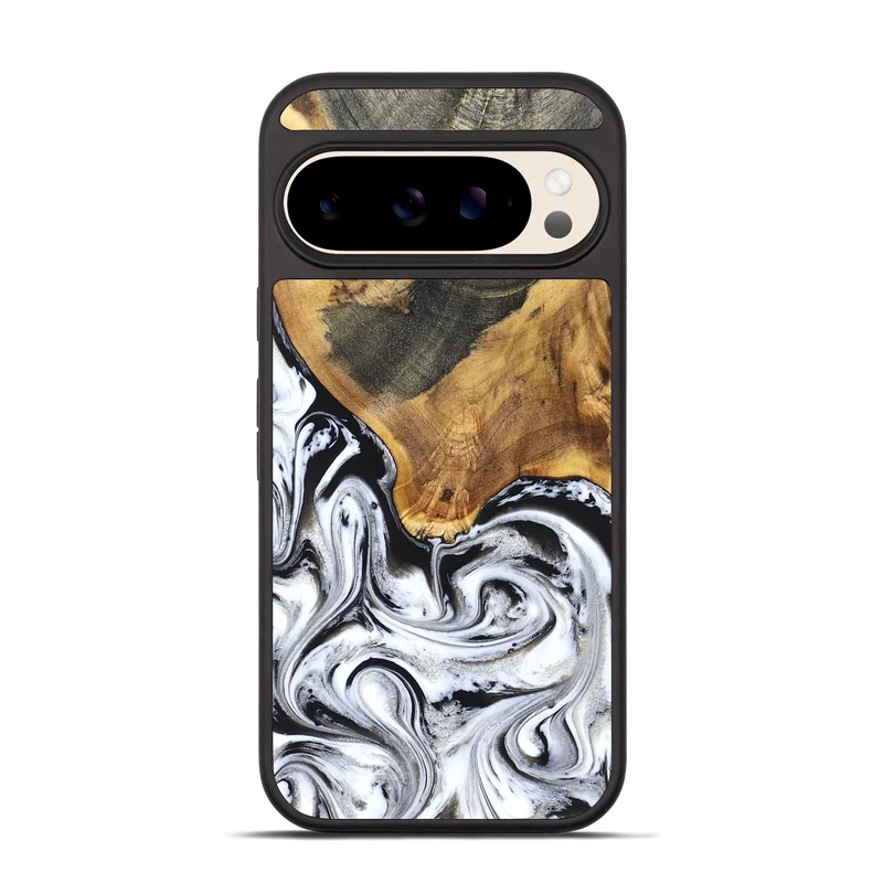Pixel 10 Pro Wood Phone Case - Trinity (Black & White, 829736)