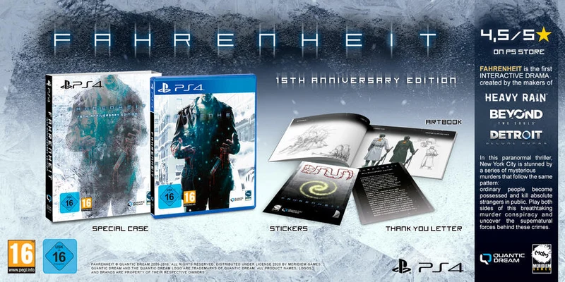 Fahrenheit - 15th Anniversary Edition Playstation 4 Edizione Europea