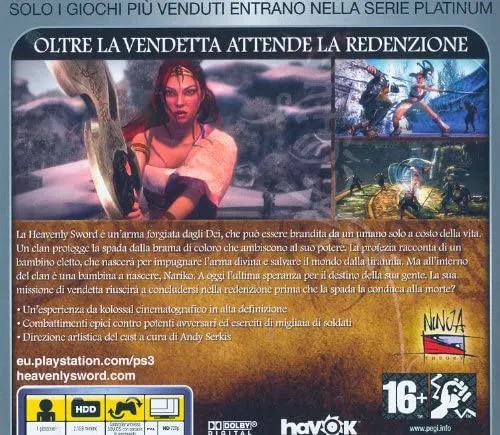 HEAVENLY SWORD PS3 PLATINUM (versione italiana)