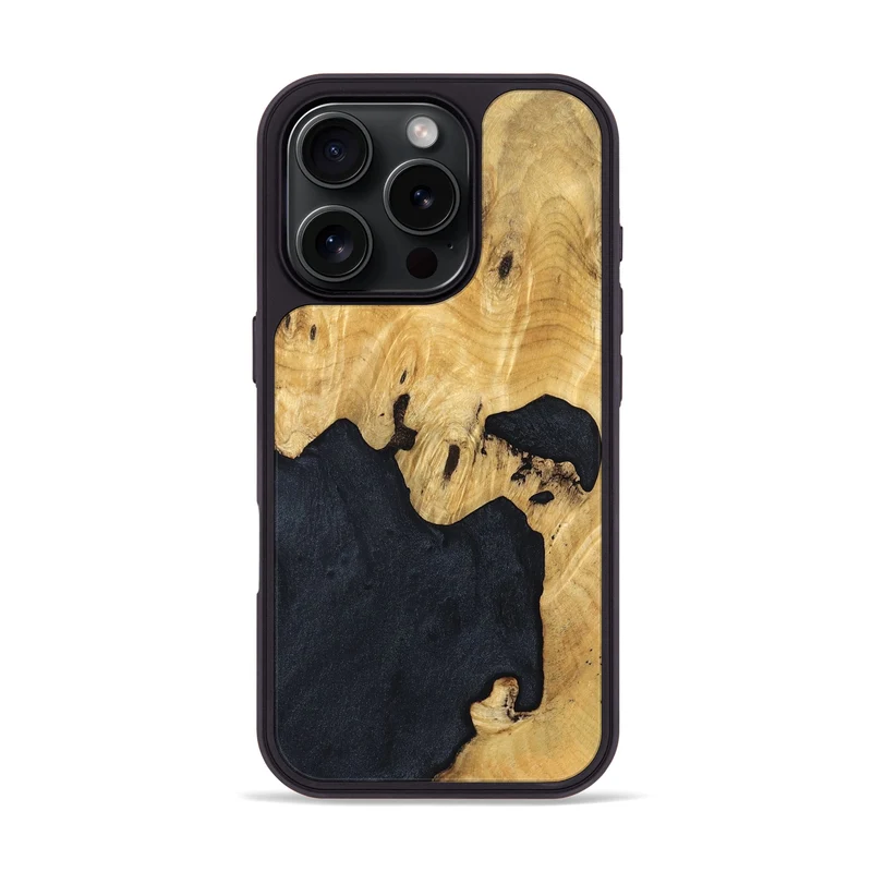 iPhone 16 Pro Wood Phone Case - Arleen (Wood Burl, 829741)