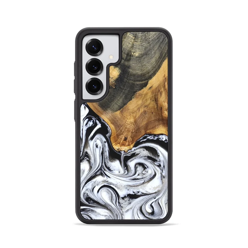 Galaxy S25 Wood Phone Case - Trinity (Black & White, 829736)