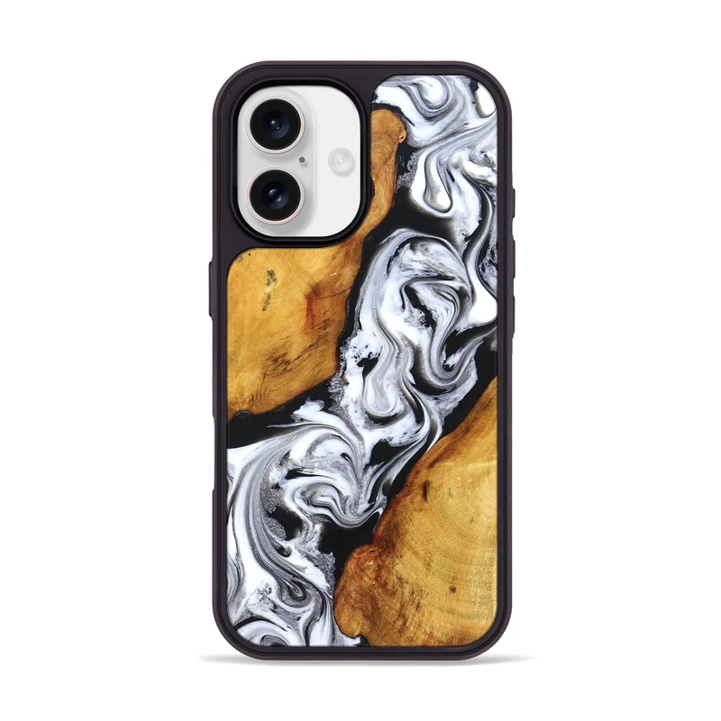 iPhone 17 Wood Phone Case - Castiel (Black & White, 829738)