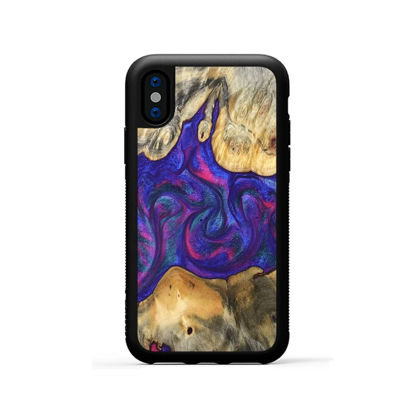 iPhone Xs Wood Phone Case - Donie (Purple, 829728)