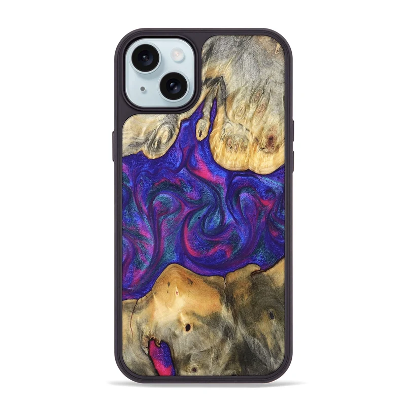 iPhone 15 Plus Wood Phone Case - Donie (Purple, 829728)
