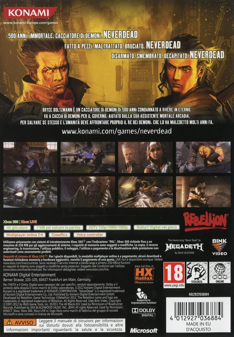 NEVER DEAD XBOX 360 (versione italiana)