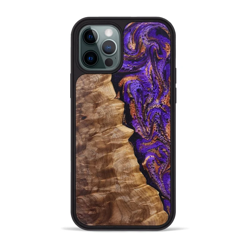 iPhone 12 Pro Max Wood Phone Case - Leanna (Purple, 829732)