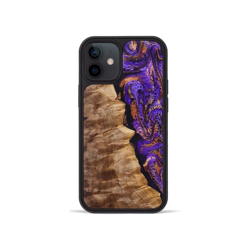 iPhone 12 mini Wood Phone Case - Leanna (Purple, 829732)