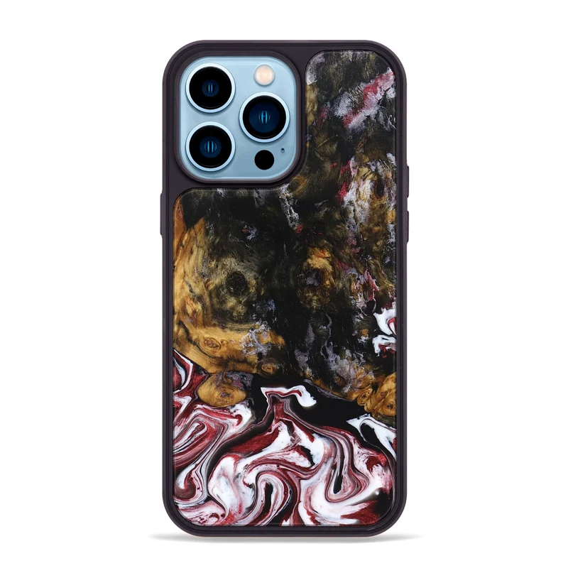iPhone 14 Pro Max Wood Phone Case - Jess (Red, 829733)