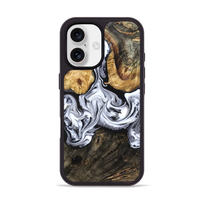 iPhone 17 Wood Phone Case - Ellis (Black & White, 829739)