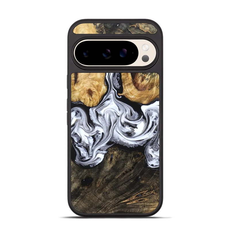Pixel 10 Pro Wood Phone Case - Ellis (Black & White, 829739)