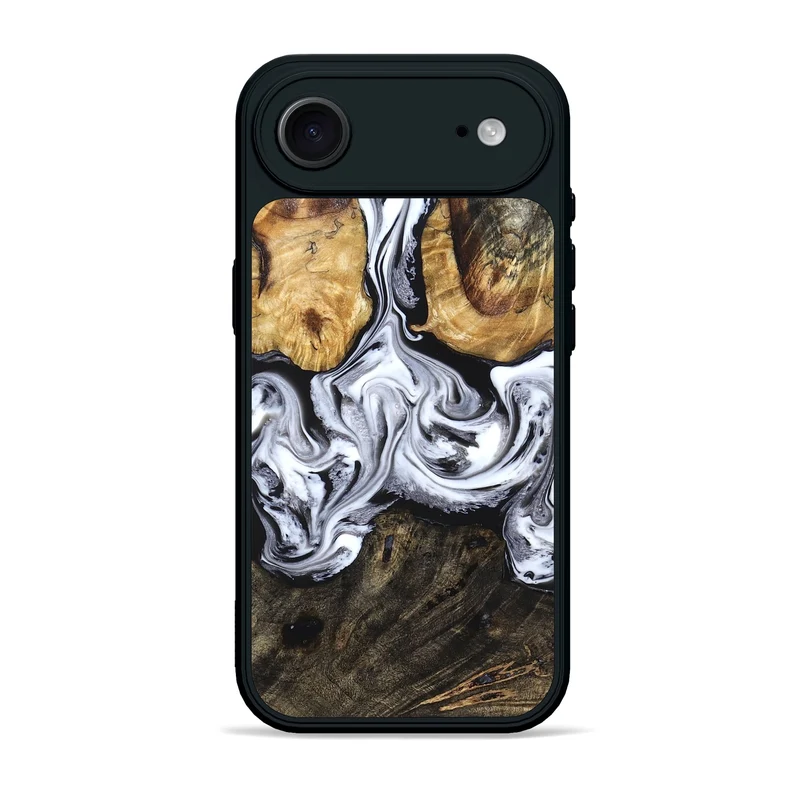 iPhone 17 Air Wood Phone Case - Ellis (Black & White, 829739)