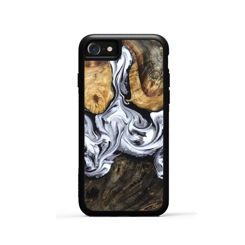 iPhone SE Wood Phone Case - Ellis (Black & White, 829739)