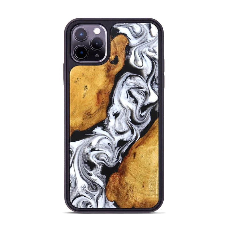 iPhone 11 Pro Max Wood Phone Case - Castiel (Black & White, 829738)