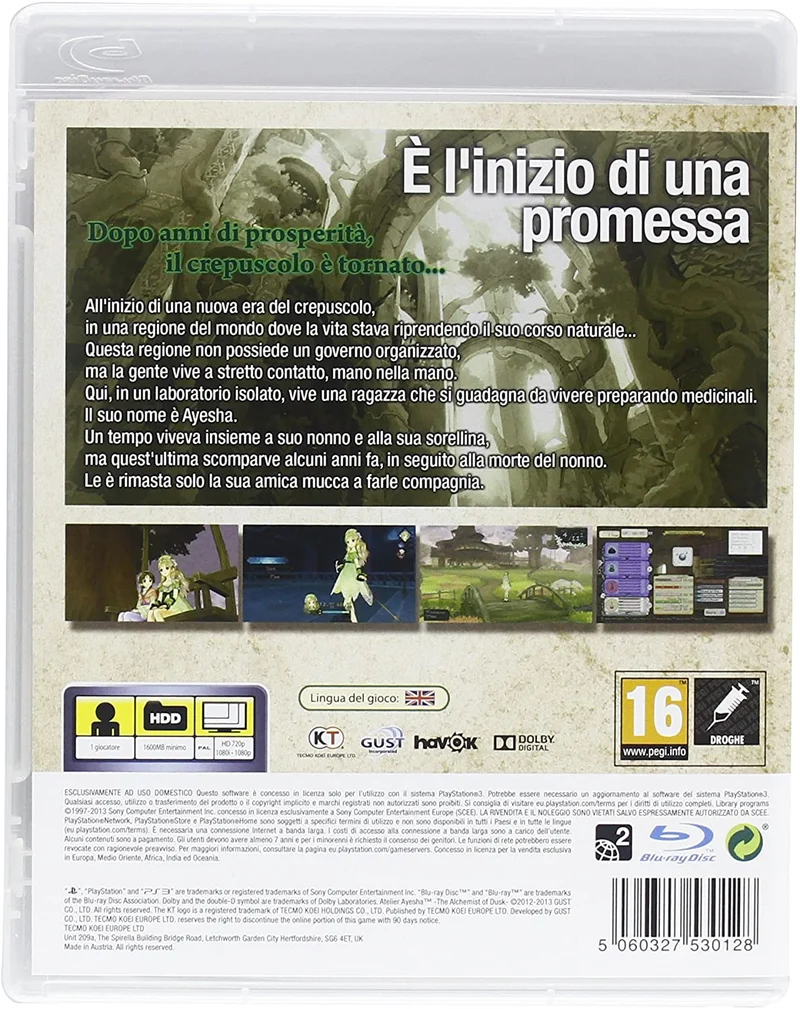 ATELIER AYESHA THE ALCHEMIST OF DUSK PS3 (versione italiana)