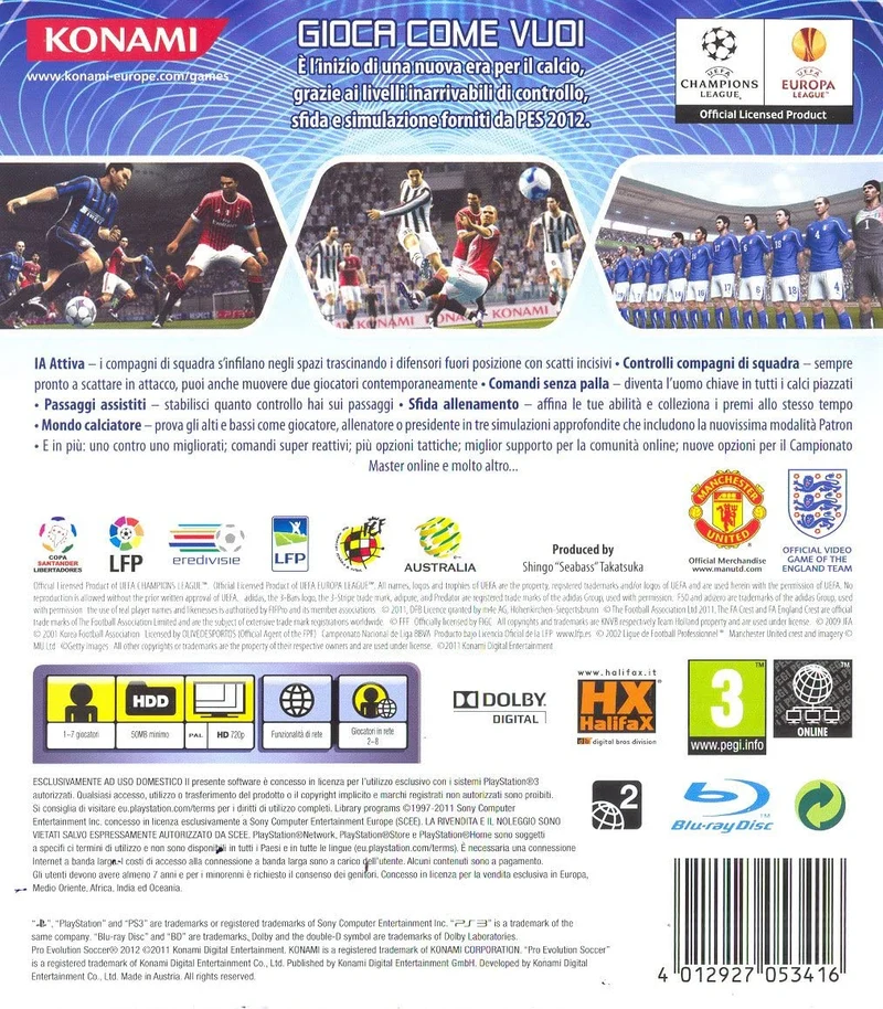 PES 2012 PRO EVOLUTION SOCCER PS3 (usato garantito)