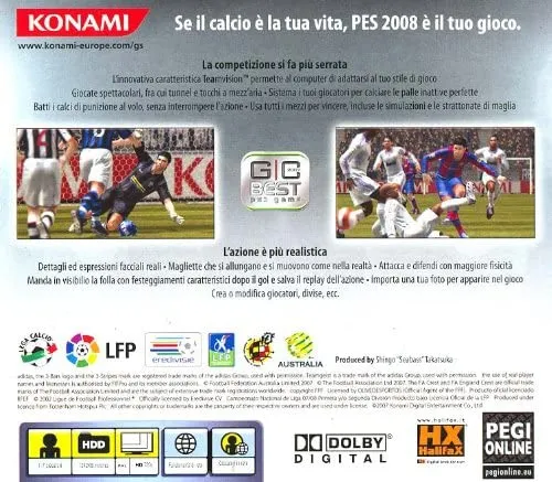 PRO EVOLUTION SOCCER 2008-PES 2008- PS3 (usato garantito)(versione italiana)