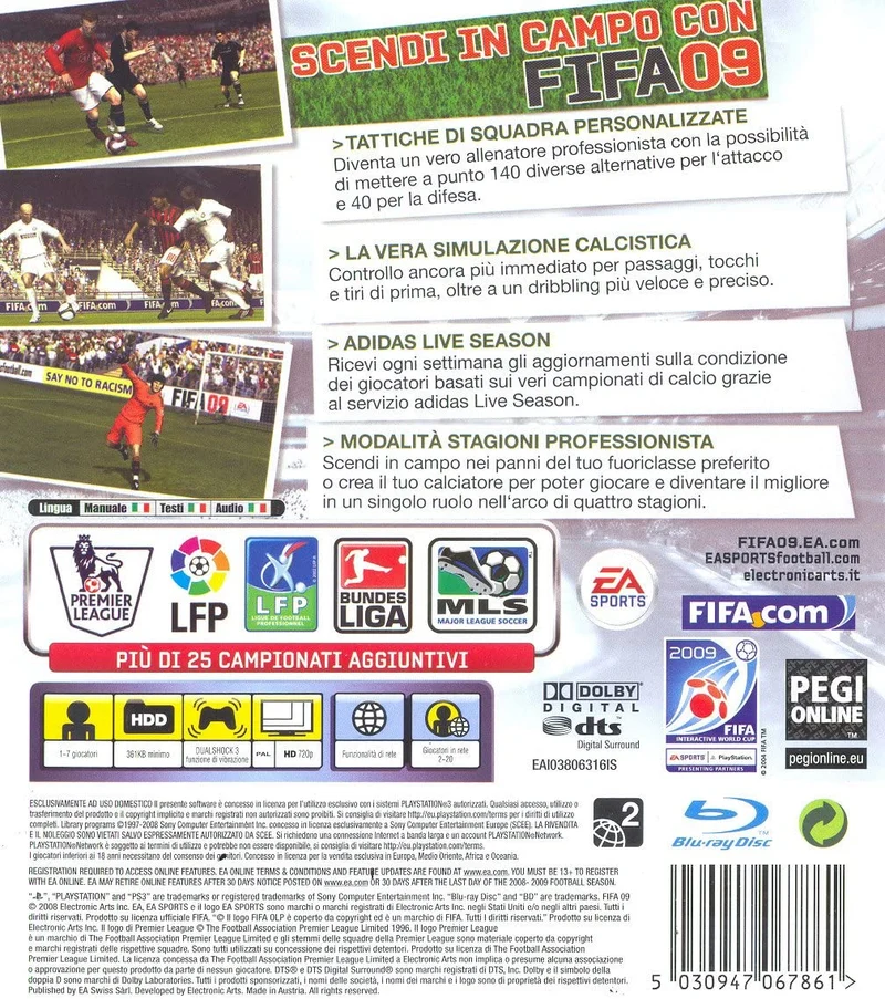 FIFA 09 PS3 (usato garantito)(versione italiano)