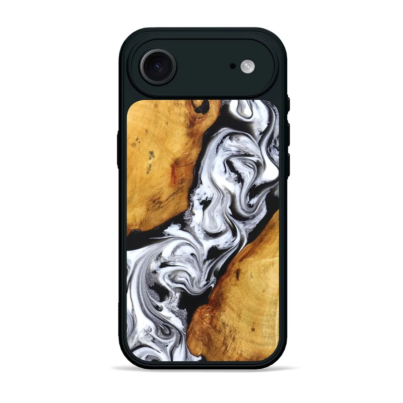 iPhone 17 Air Wood Phone Case - Castiel (Black & White, 829738)