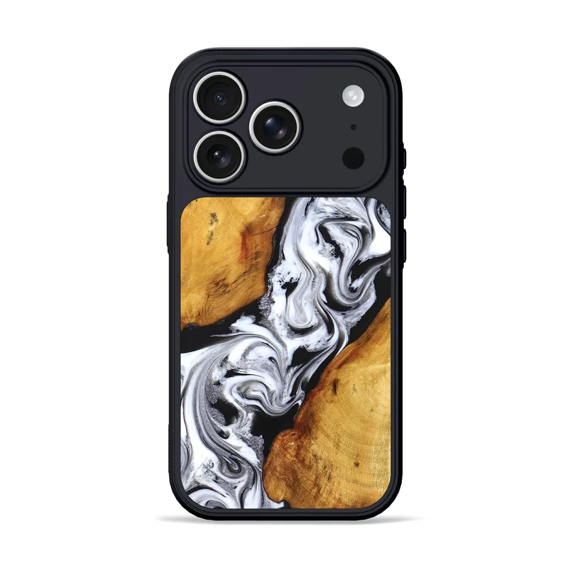 iPhone 17 Pro Wood Phone Case - Castiel (Black & White, 829738)