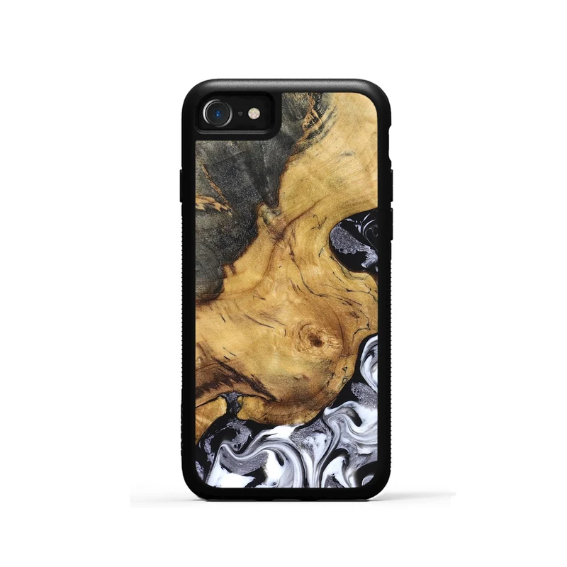 iPhone SE Wood Phone Case - Teresa (Black & White, 829737)