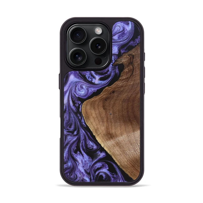iPhone 16 Pro Wood Phone Case - Scot (Purple, 829729)